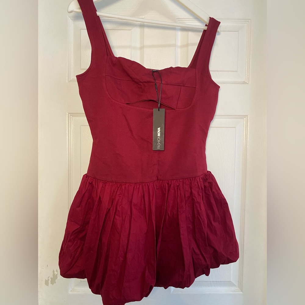 Fashion Nova Burgundy Dress